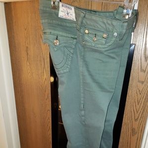 Ladies True Religion army green color leggings